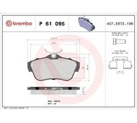 Brembo Brake Pads P 61 095 for FIAT, Peugeot, Citroën, Toyota