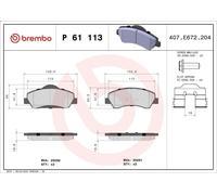 Brembo Brake Pad Front - P61113