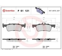 Brake Pad Set, disc brake BREMBO P 61 121 for 308 SW II (LC_) 1.6 2014-2021