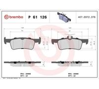 Brake Pad Set, disc brake BREMBO P 61 126 for 308 SW II (LC_) 1.6 2014-2021