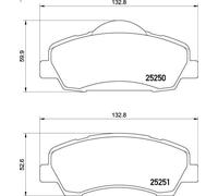 Brake Pad Set, disc brake BREMBO P 61 138 for 308 SW II (LC_) 1.6 2014-2021