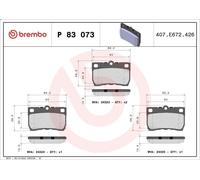 Brake pads P 83 073 BREMBO for LEXUS IS II GS IS C