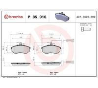 Brake Pad Set, disc brake BREMBO P 85 016 for CHERY A5 2 2007-2012