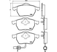 Brake Pad Set, disc brake BREMBO P 85 060 for FORD GALAXY I (WGR) 1.9 1997-2