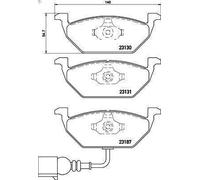 Brake Pad Set, disc brake BREMBO P 85 072X for AUDI A2 (8Z0) 1.2 2001-2005