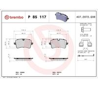 BREMBO P 85 117 Brake pad set