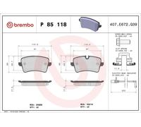 Brake pads P 85 118 BREMBO for AUDI A7 Sportback A6 C7 A6 C7 Avant