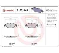 Brake Pad Set, disc brake BREMBO P 85 145 AUDI Q5 (8RB) 2 2008-2017