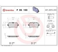 BREMBO P85150 Brake Pad Set Rear Fits Audi A4 A5 A6 Allroad A7 Porsche Macan