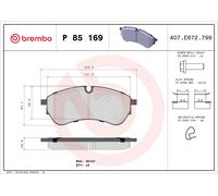 Brembo Brake Pad Set P85169 Front Disc CBI System 4x Pads Wear Indicator Fits MAN VW