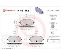 Brake Pad Set, disc brake BREMBO P 85 182X for GOLF VIII (CD1, DA1) 2 2021-