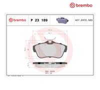 Brake Pad Set, disc brake BREMBO P23189 For FIAT