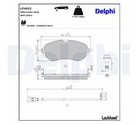 Brake Pad Set, disc brake DELPHI LP4022