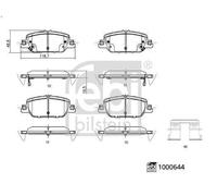 Brake Pad Set, disc brake FEBI 1000644 for HONDA CR-V V (RW_, RT_) 2 2019-2023