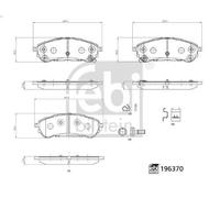 Brake Pad Set, disc brake FEBI 196370 FORD RANGER (TKE) 2 2018-