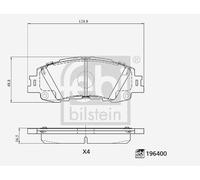 FEBI BILSTEIN 196400 Brake pad set