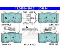 ATE 13.0470-4894.2 Brake pad set
