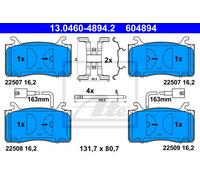 BRAKE PAD SET DISC BRAKE 13.0460-4894.2 FOR ALFA ROMEO STELVIO/GIULIA EC2 2.0L