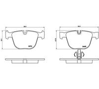 BREMBO Brake Pad Set Rear With Piston Clip Fits Alpina B7 BMW 5 Series 7 Series