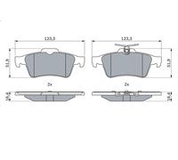 Brake Pad Set, disc brake for BOSCH 0 986 424 999 for 508 I (8D_) 2 2010-2018