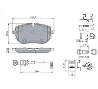 Brake Pad Set, disc brake for BOSCH 0 986 460 201