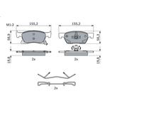 Brake pads 0 986 424 332 BOSCH for OPEL ASTRA K ASTRA K Sports Tourer