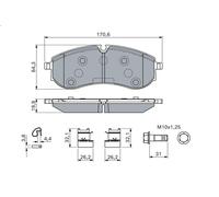 Brake Pad Set, disc brake for BOSCH 986 460 115 for MAN TGE Bus 2 2017-2024