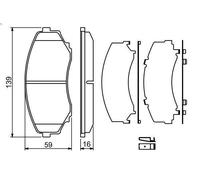 Brake Pad Set, disc brake for BOSCH 986 494 204 for MAZDA MPV I (LV) 3 1988-1999