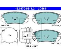 Brake pads 13.0470-5611.2 ATE for SAAB OPEL CHEVROLET