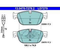 ATE Brake Pad Set 13.0470-7279.2 Disc Brake Fits Citroën C5 III 2.0 HDI 180