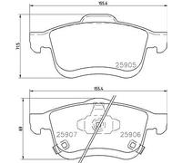 Brake Pad Set, disc brake for FIAT:500L 77366590 68211488AA