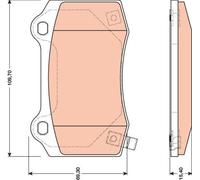 Brake Pad Set, disc brake TRW GDB4171 for HYUNDAI GENESIS (BH) 3.3 2008-2014