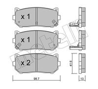 22-0372-0 METELLI Rear Brake Pad Set For KIA Carens Clarus Sephia