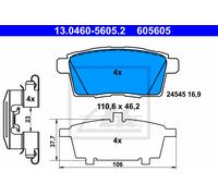 ATE Brake Pad Set 13.0460-5605.2 – Disc Brake for Mazda CX-7, CX-9