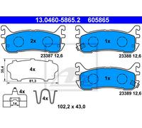 Brake Pad Set, disc brake for MAZDA:MX-5 Mk II,323 F Mk V,FAMILIA V,MIATA II,