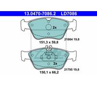ATE 13.0470-7086.2 Brake pad set