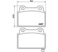 Brembo Brake Pad Set P 54 052 - Rear, Integrated Wear Indicator, 4 pcs - for Mitsubishi Lancer