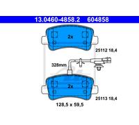 ATE Disc Brake Pads Set 13.0460-4858.2 for Vauxhall Opel Renault Nissan M9T676 M9T670