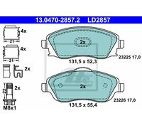 Brake Pad Set, disc brake for OPEL VAUXHALL:VITA C,CORSA C,MERIVA A,COMBO Tour