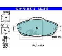 ATE Brake Pad Set 13.0470-3847.2 for PEUGEOT 308 I, 308 SW I, 3008 I, MPV 308 CC