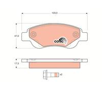 TRW COTEC Brake pad set GDB1633 not prepared for wear warning indicator with brake caliper screws with accessories TOYOTA: Aygo, CITROËN: C1 I, C1 II