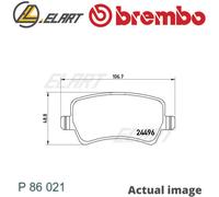 Brembo P86021 Rear Disc Brake Pad - Set of 4