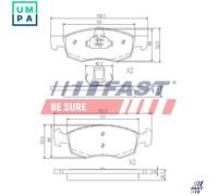 Brake pads Front Axle FT29102 FAST for FIAT DOBLO MPV DOBLO Box Body/MPV
