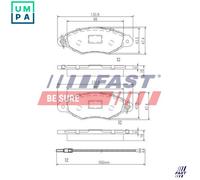 Brake pads Front Axle FT29532 FAST for RENAULT CITROËN