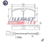 Fits FAST FT29544 BRAKE PADS FORD TRANSIT 06> REAR 2-SENSO