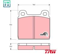 Brake pads GDB100 TRW for ALFA ROMEO MERCEDES-BENZ OPEL VW PORSCHE FERRARI FORD