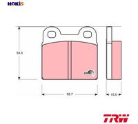 TRW Brake Pad Set GDB102 AfterMarket Rear Axle 53x55.7x15mm