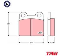 TRW Brake Pad Set GDB102 AfterMarket Rear Axle 53x55.7x15mm