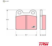 TRW Brake Pad Set GDB102 AfterMarket Rear Axle 53x55.7x15mm