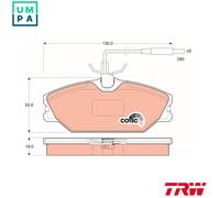 TRW GDB1030 Brake pad set
